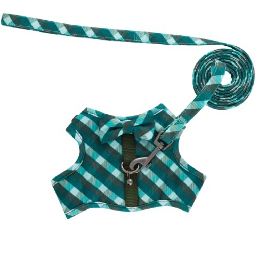 Kittens Checkered Harness and Leash Set
